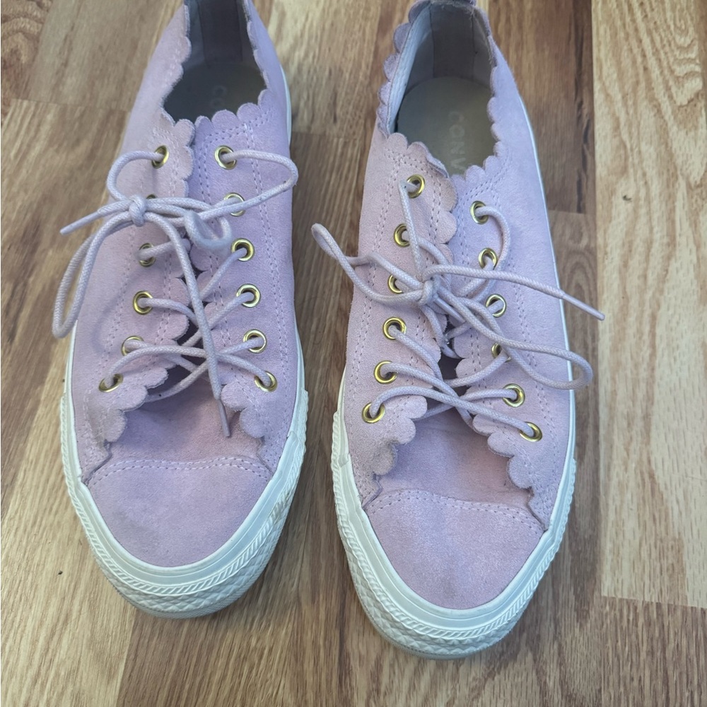 Converse Women’s Scalloped Lace-Up Sneakers - Light Lavender